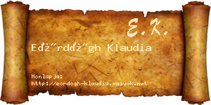 Eördögh Klaudia névjegykártya