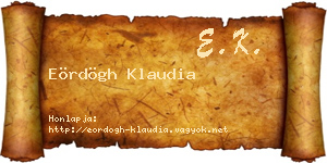Eördögh Klaudia névjegykártya