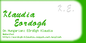 klaudia eordogh business card